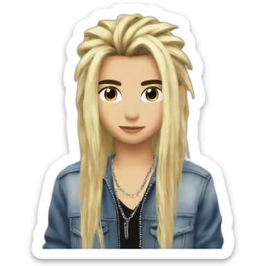 bill kaulitz long blonde hair 2023 sticker