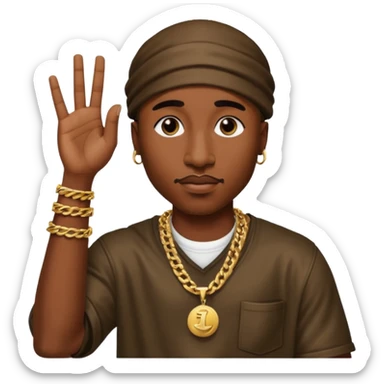 Tupac qui lève la main  sticker