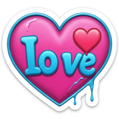 I love you in grafitti sticker