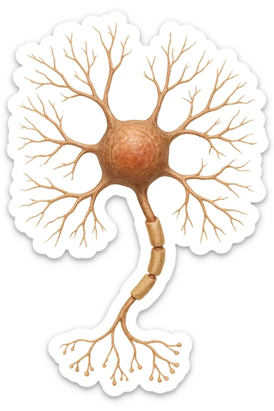 neurone umano anatomico realistico, iperrealistico 4k sticker