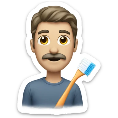 A guy with toothbrush mustache sticker