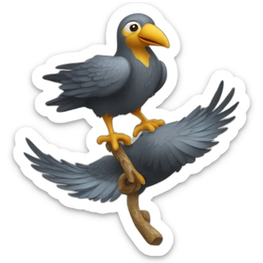 Enfant sur le dos d'un oiseau héron sticker