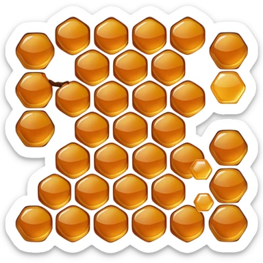 A natural honeycomb panel filled with amber honey. sticker