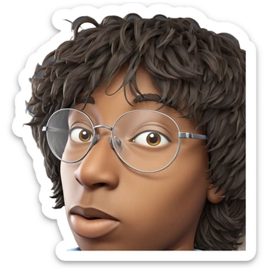 brown haired boy with glasses sticker