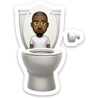 Kanye west in a toilet sticker