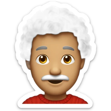 Père Noël avec un petit garçon au cheveux Brun sticker