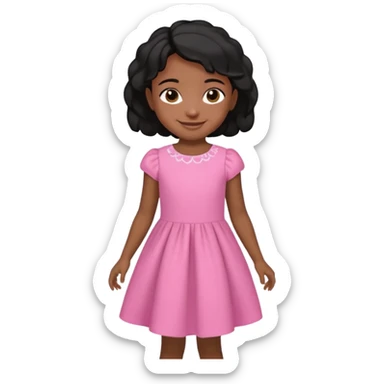 6 to 7 years black daughter with black hair emoji sticker