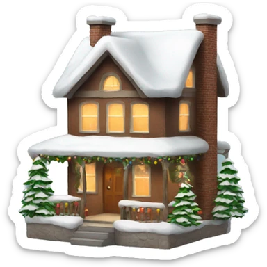 cozy christmas house sticker