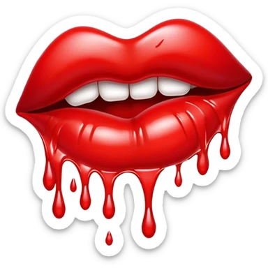 Drippy kisses lips sticker