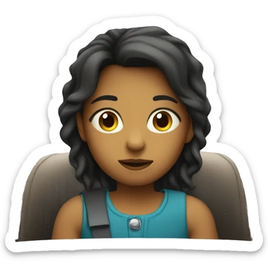 thoughtful girl in a car sticker