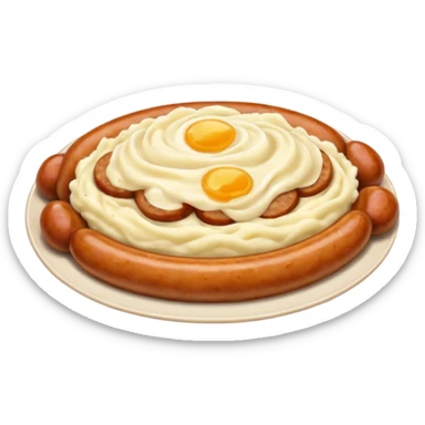 Sausages and mash sticker
