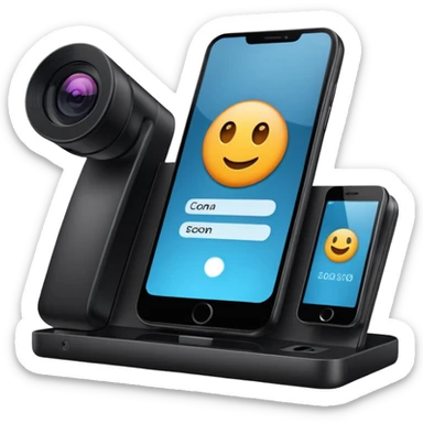 scan an object with you phone (phone which has camera on screen and scans an object) sticker