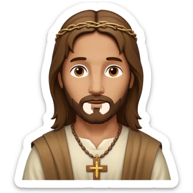 Jésus avec un collier avec une croix sticker