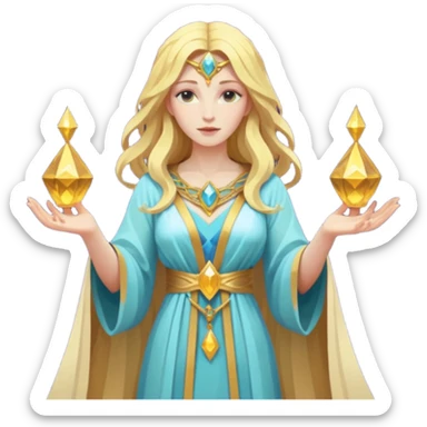 fantasy magic goddess tarot card low poly sticker