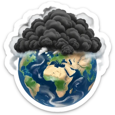 Pollution on earth and earth surface should seen more polluted  the view should be from outer space and black smoke in there  sticker
