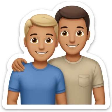 dos amigos hombres que comparten arquiler sticker