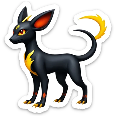 Salandit-Umbreon-Houndoom-Fakémon-hybrid-creature (full body)  sticker