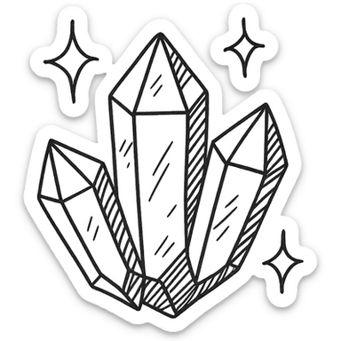 goth earrings, black crystal cluster, mystical gothic, shimmering sticker