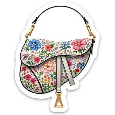 floral dior saddle bag sticker