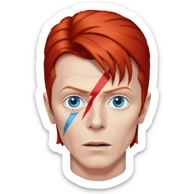 David Bowie with Blue eyes, red hair sticker