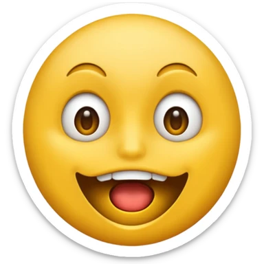 a face with a large opened mouth in emoji of whatsapp style (yellow) sticker