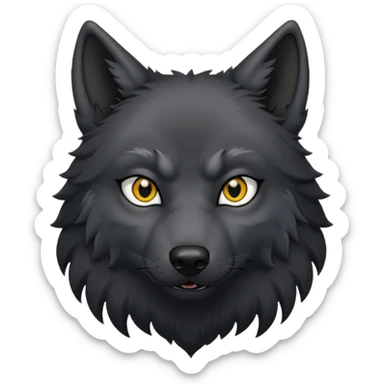 goth black wolf sticker