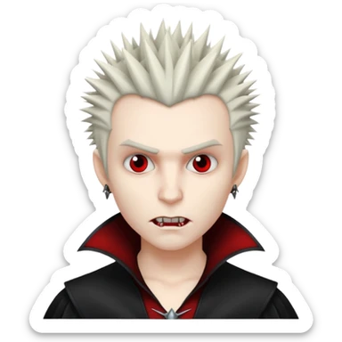 vampire emoji with spiky emo hair sticker