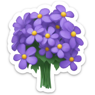 violet flower bouquet sticker