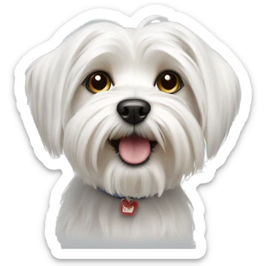 Maltese terrier dog white sticker