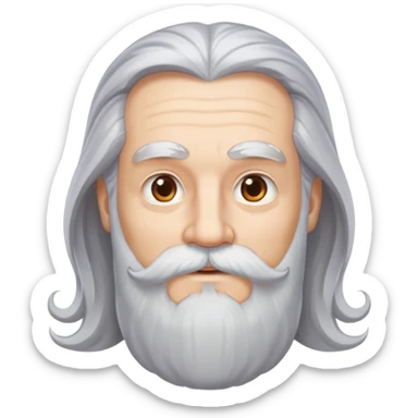 God, man with long grey hair, white beard and mustache, divine appearance sticker