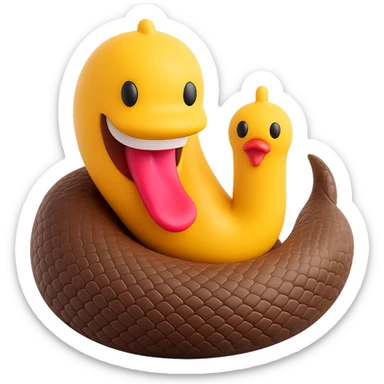 Enhance the detail of the snake skin pattern on the poop emoji, keeping the original style intact. Remove the background. sticker