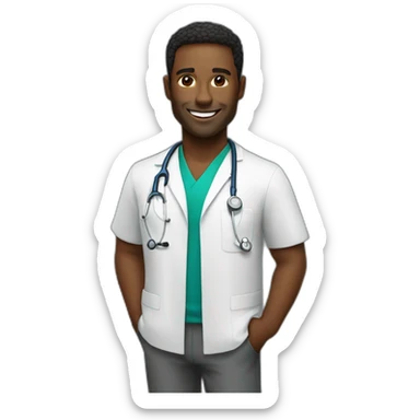Médico, 36 anos, pele branca sticker