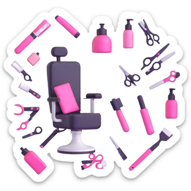 team of hairstylists in beauty salon sticker