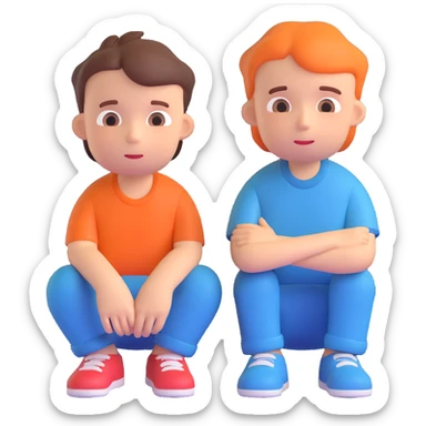 sad boy and happy sticker