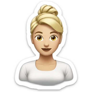 women white with blonde hair tied up in a bun sticker
