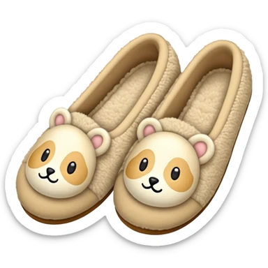 cozy beige autumn slippers sticker