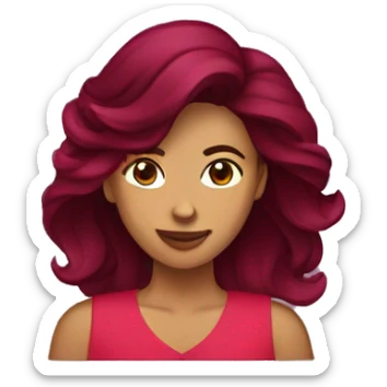 mujer de cabello vino tinto running sticker