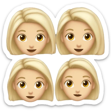 Blond white girl with a bun kissing white girl with black hair  sticker