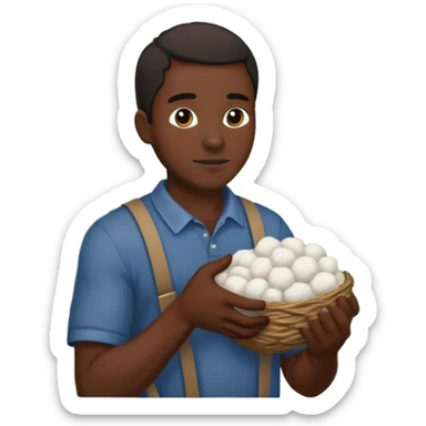 a very black black guy picking cotton sticker