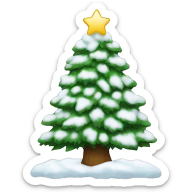 Christmas tree with snow on it sticker