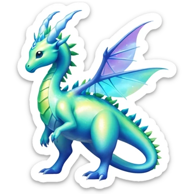 Exotic Rare Shiny Epic Ethereal Meganium-Amaura-Aurorus-Dragonair-hybrid, full body sticker