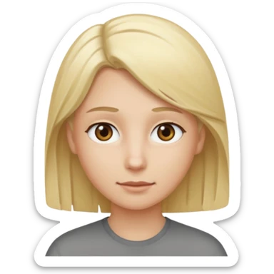 la persona con los ojos grises y el pelo rubio sticker