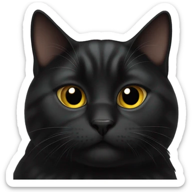 Black cat Fat sticker