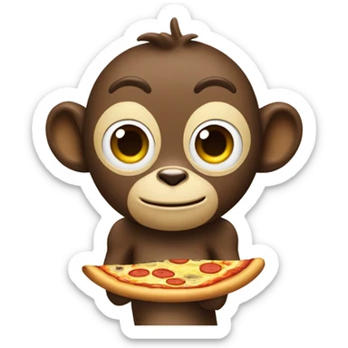Monkey poopmoji pizza banana sticker