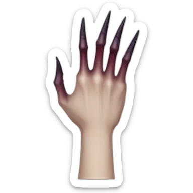 skinny vampire hands with long claws sticker