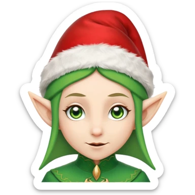 christmas elf head sticker