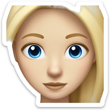 white woman with long blonde hair, blue eyes and cat shaped eyes wearing a yoga outfit  sticker