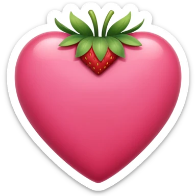 strawberry pink color heart sticker