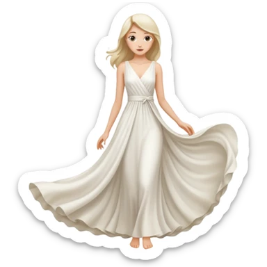 fai il vestito tutto bianco e falla alta e magra sticker