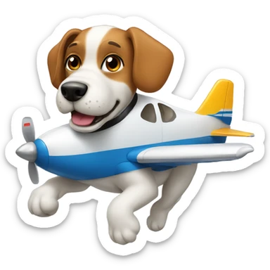 Dog flying a plane  sticker